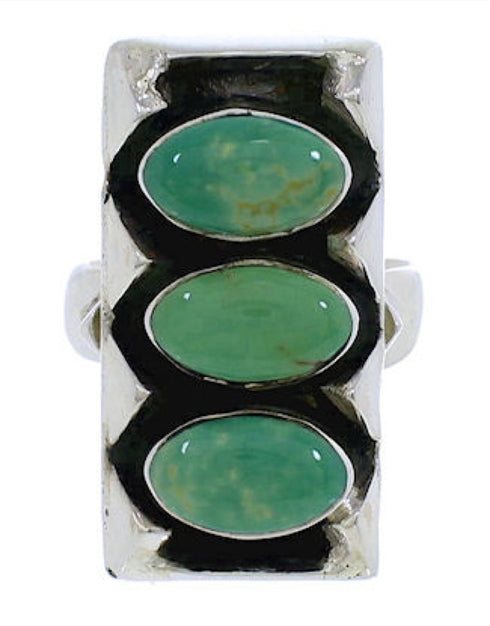 Turquoise Authentic Sterling Silver Southwestern Ring Size 6 UX33285